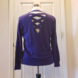 NWT City Chic Purple Cut Out Back Sweater - M/18W